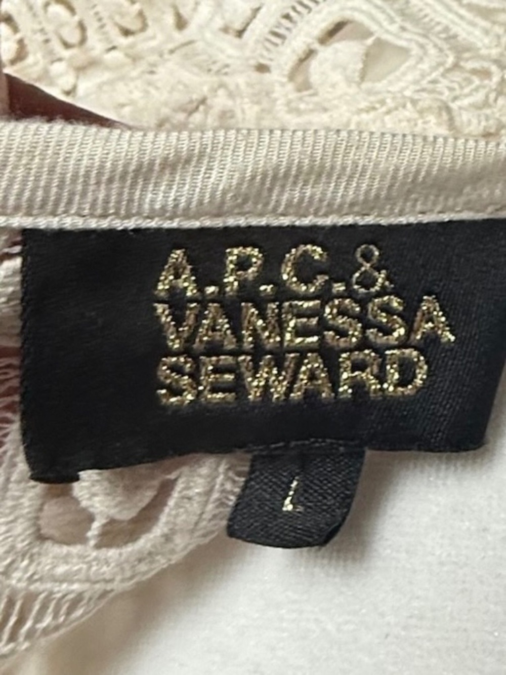 A.P.C. x Vanessa Seward White Square Lace Off Shift Dress Sz L - Picture 8 of 10